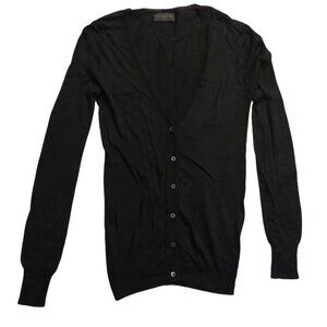 Richmond X Black Cotton Cardigan w/ Subtle Red Trim NWOT